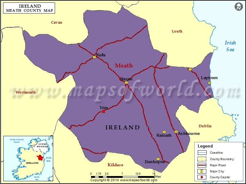Map County Meath Ireland