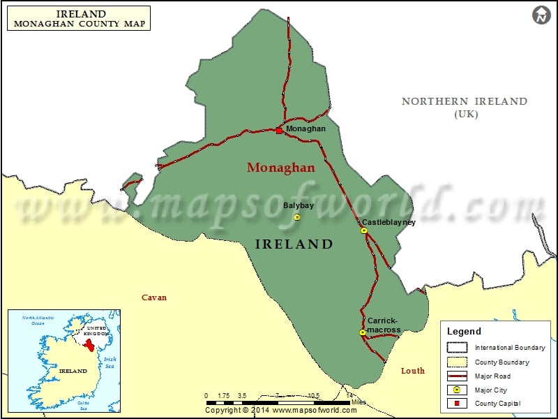 County Monaghan Ireland Map