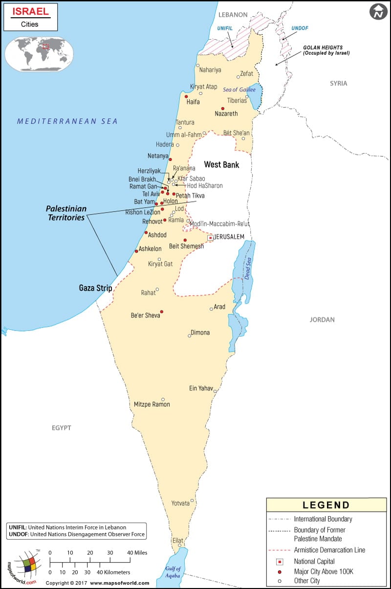 Israel Cities Map