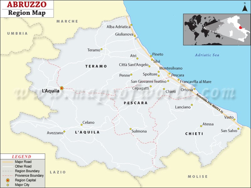 Abruzzo Italy Map
