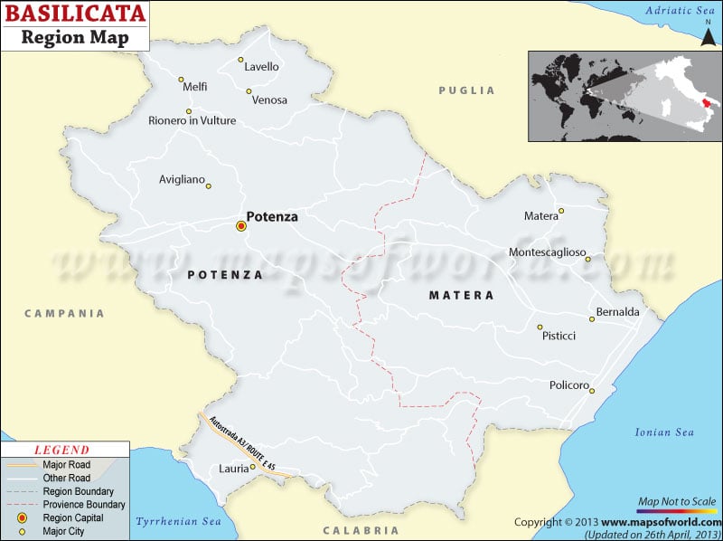 Basilicata Italy Map