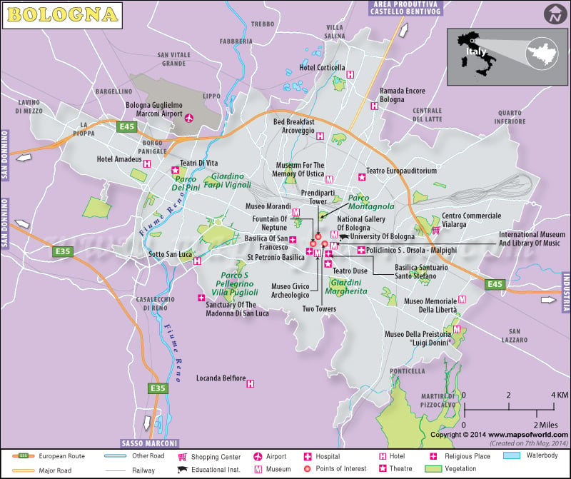 Bologna Italy Map