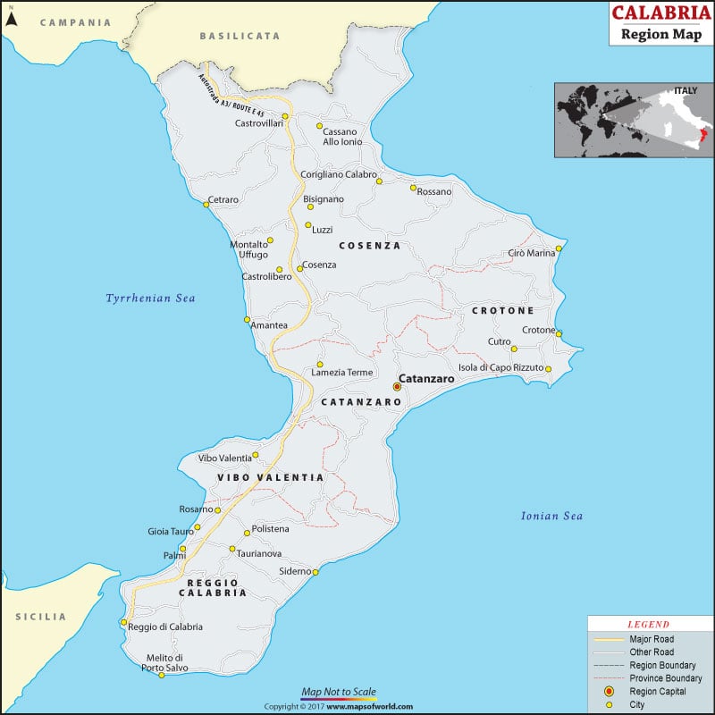 Calabria Map