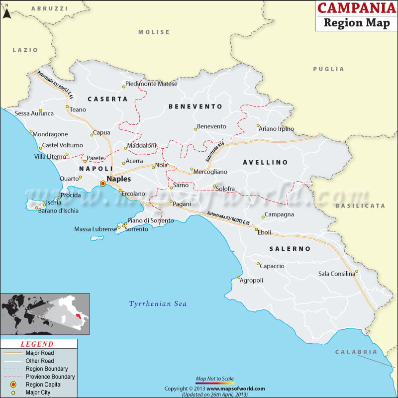 Campania Italy Map