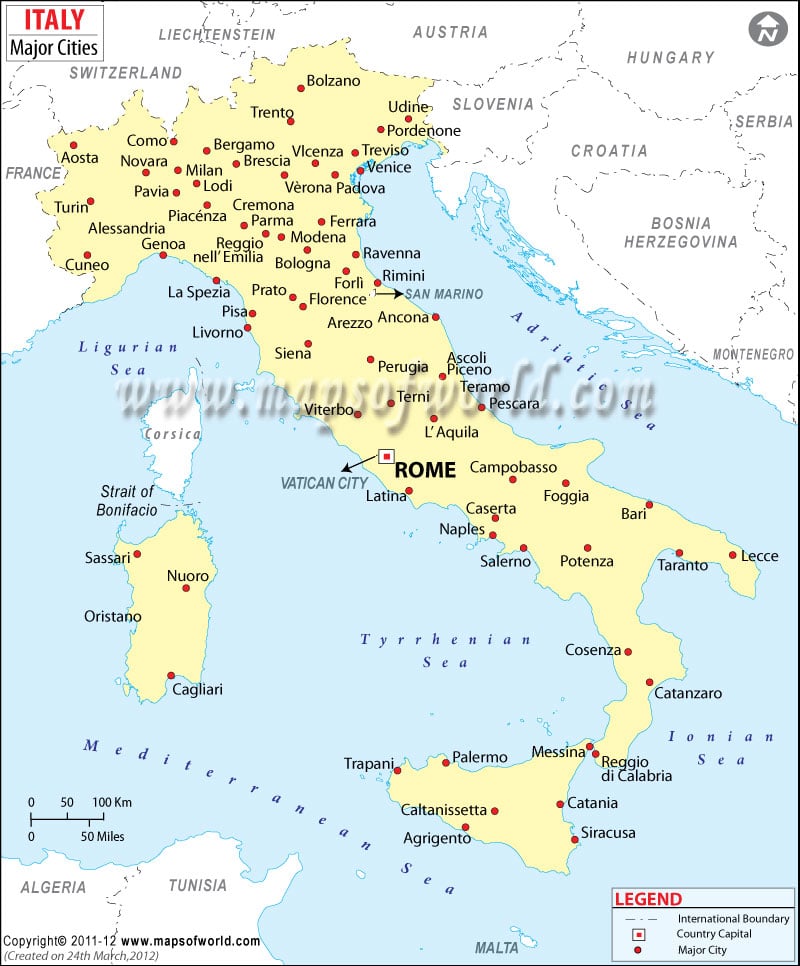 Map of Italy Cities