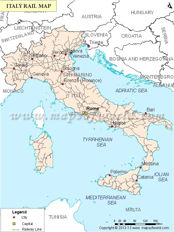 Italy Rail Map
