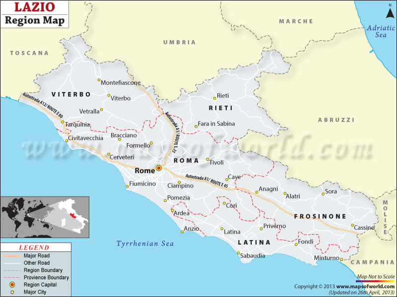 Lazio Italy Map