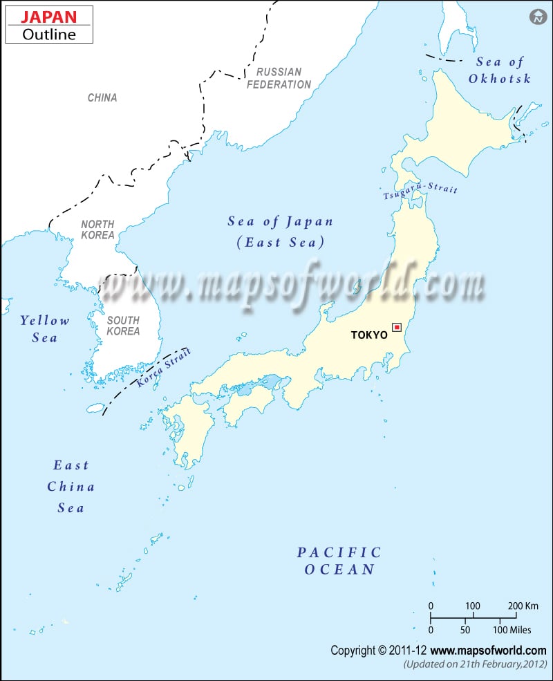 Blank Map of Japan
