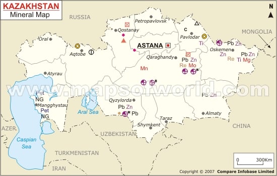 Kazakhstan Mineral Map | Natural Resources of Kazakhstan