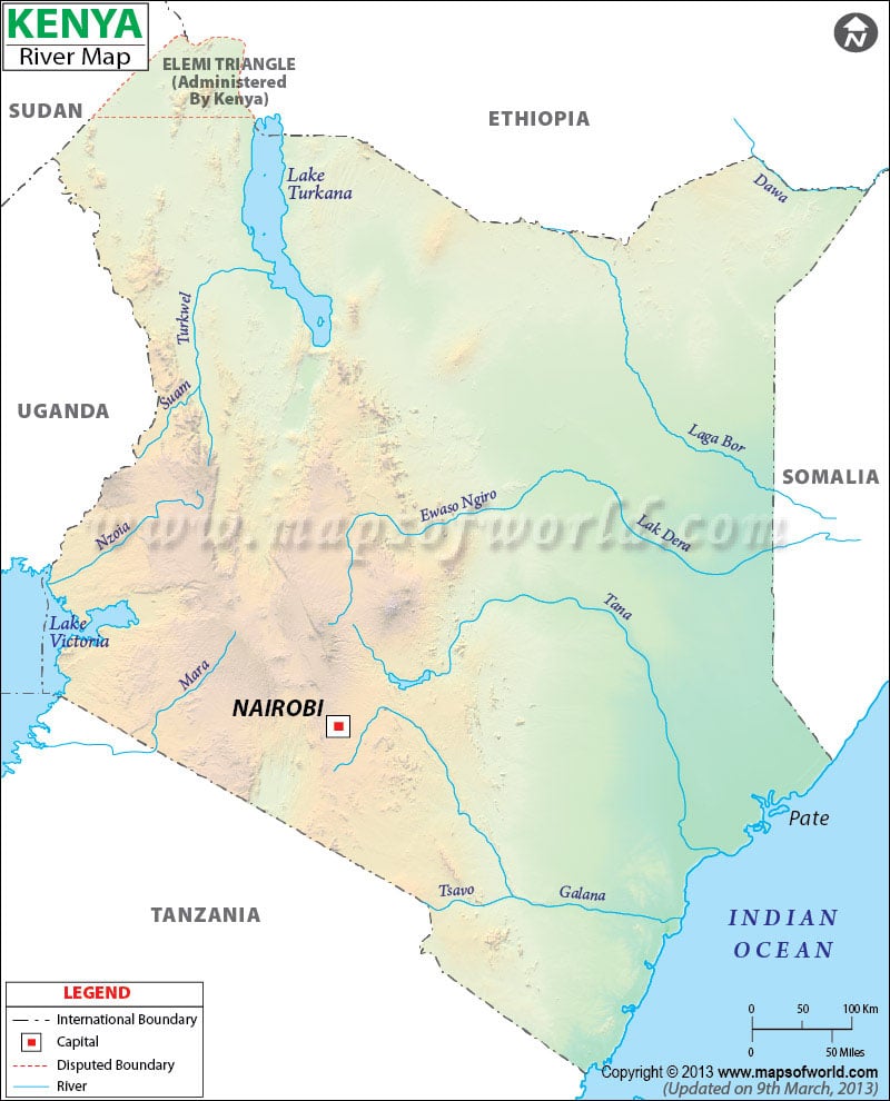 Kenya River Map