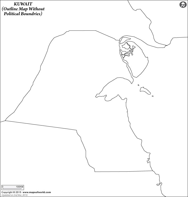 Kuwait Blank Map Without Poltical Boundries