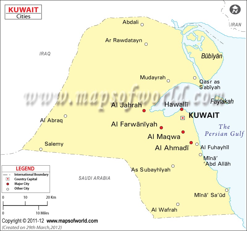 Kuwait Cities Map