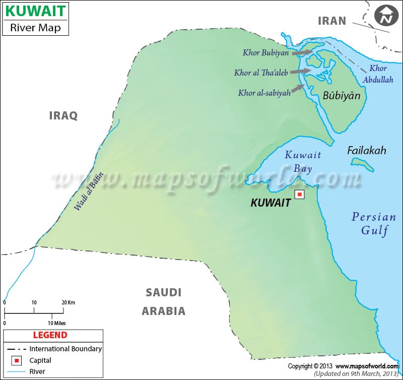 Kuwait River Map