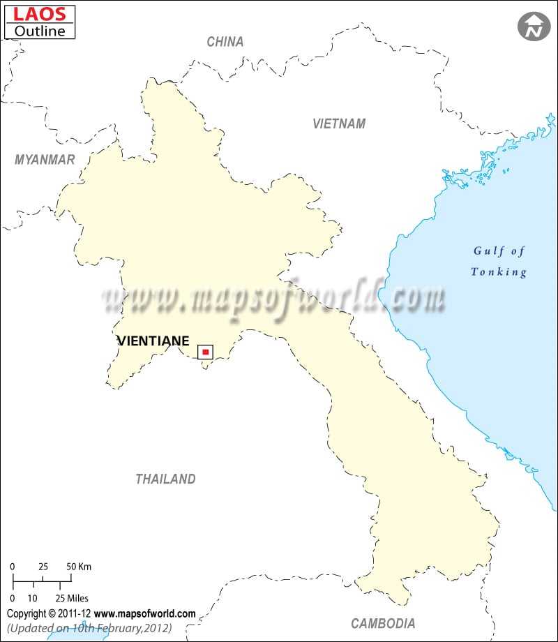 Laos Map Outline