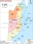 Belize Map in Germen
