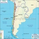 Physical Map of Chile