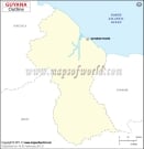 Guyana Outline Map