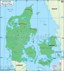 Physical Map of Denmark