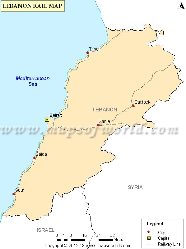Lebanon Rail Map