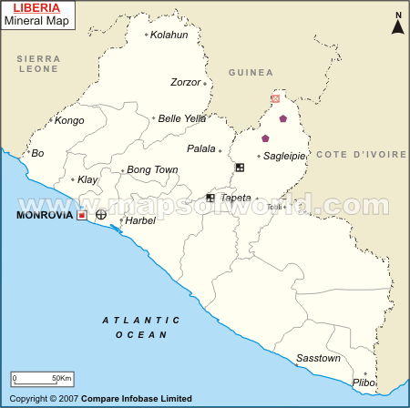 Liberia Mineral Map