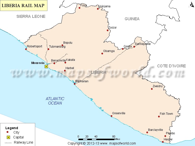 Liberia Rail Map