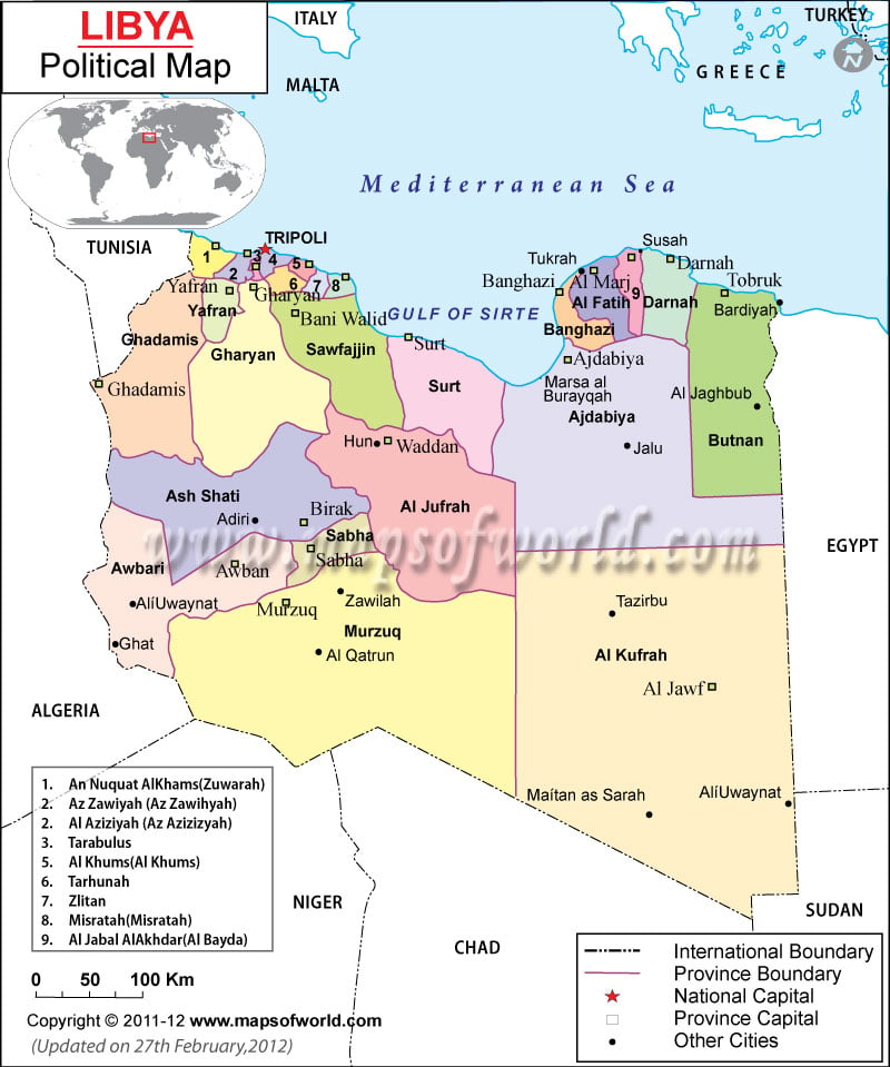 Libya Map Africa