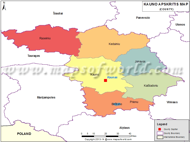Kauno County Map