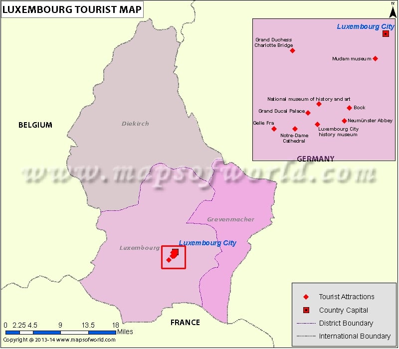 Luxembourg Travel Map