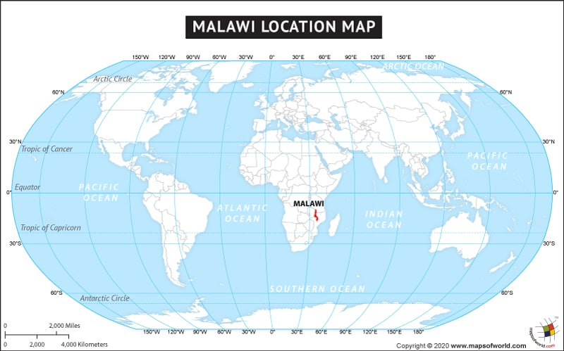 Malawi on World Map