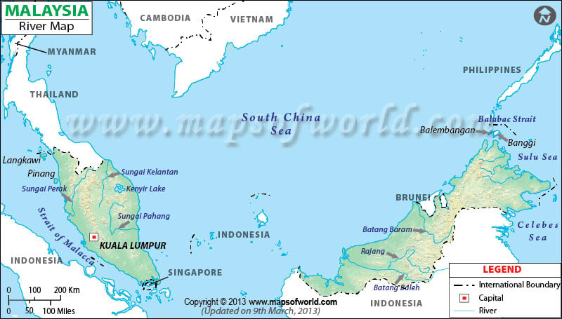 Malaysia River Map