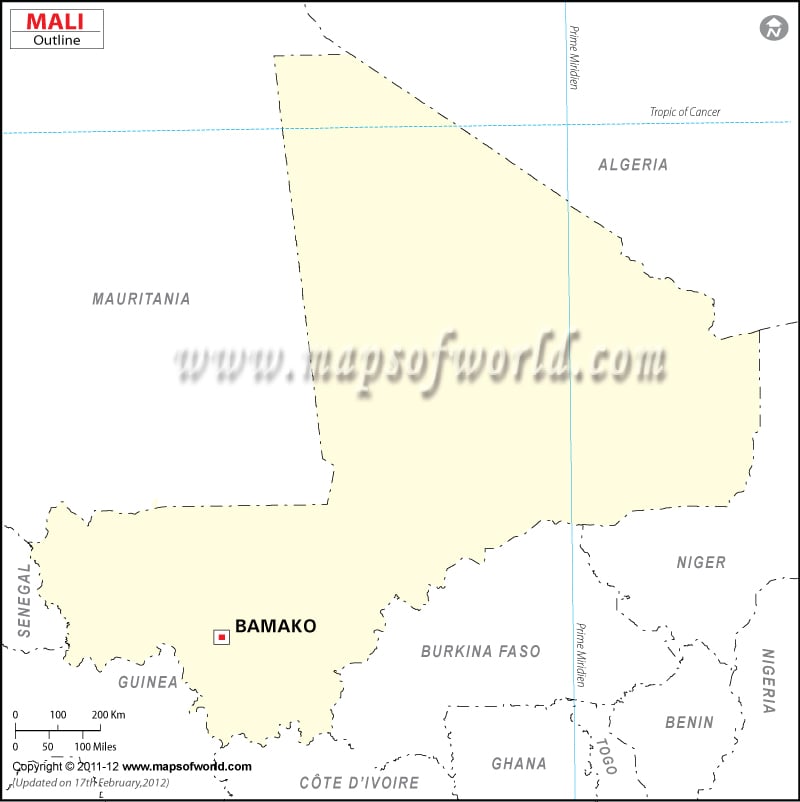 Mali Map Outline