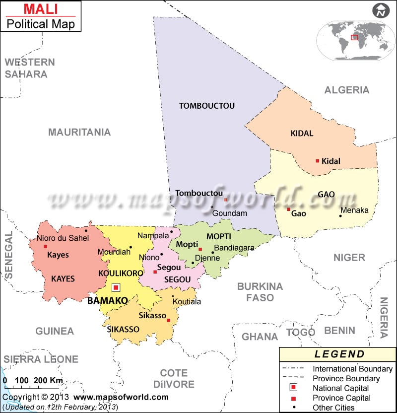 Mali Africa Map