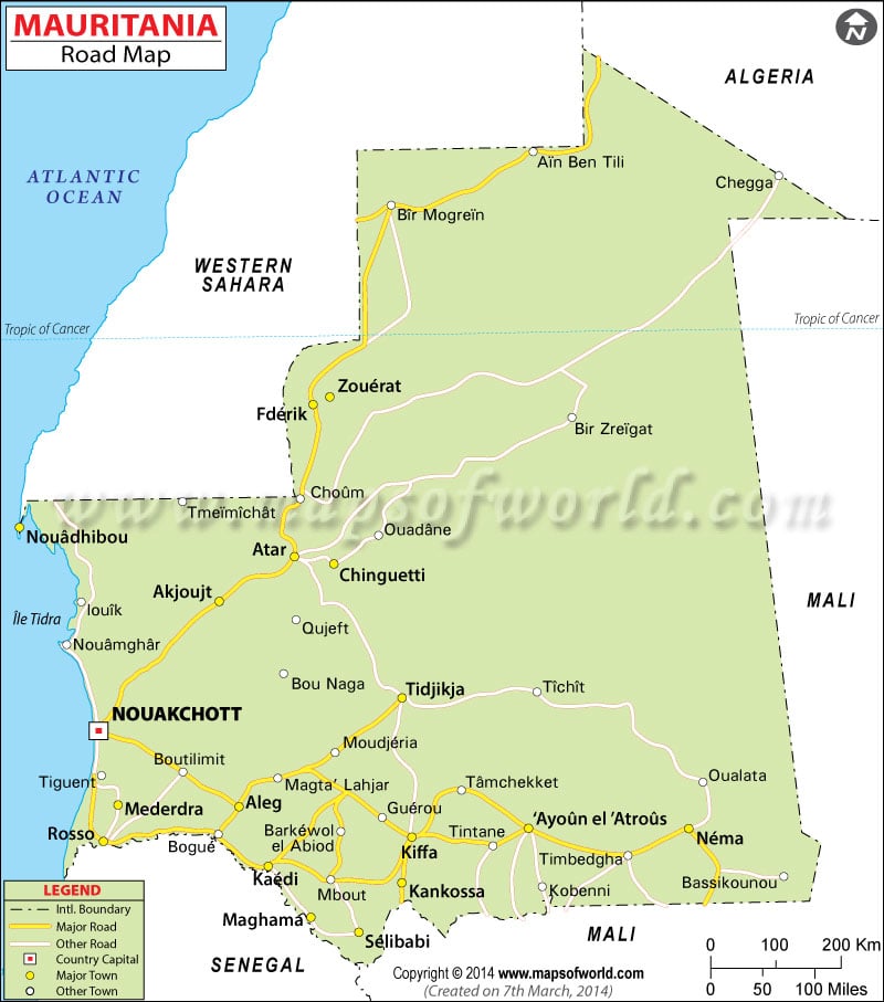 Mauritania Road Map