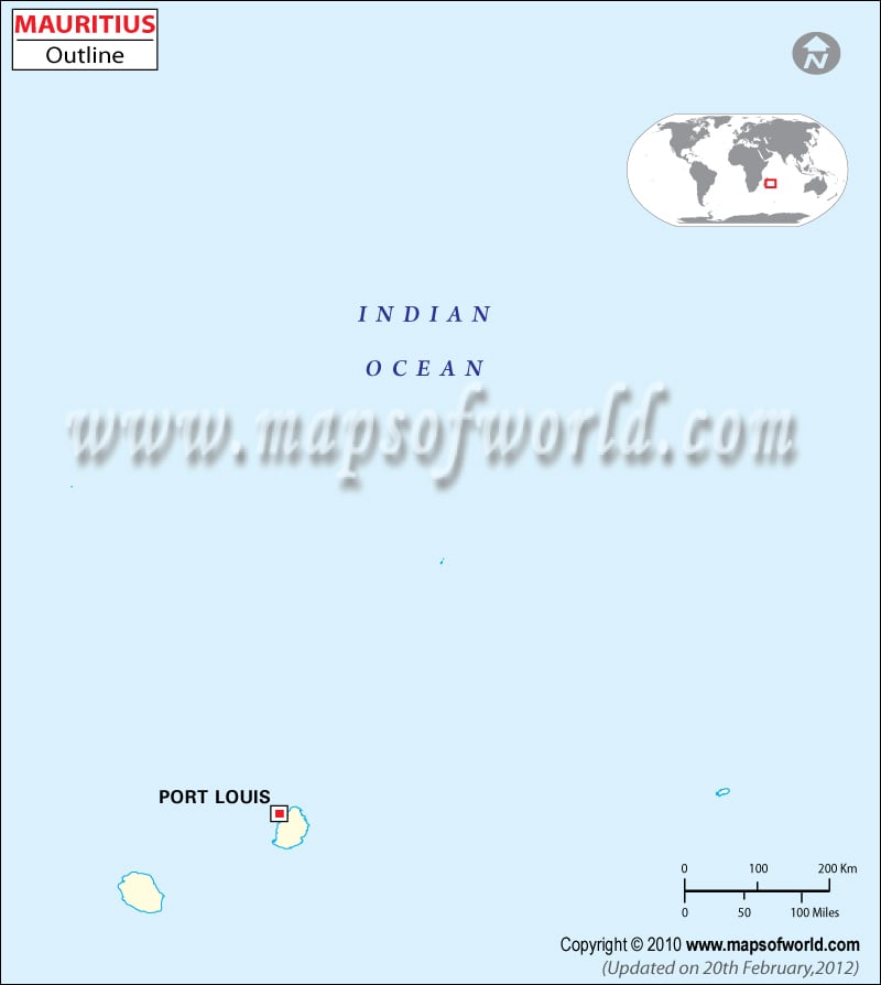 Mauritius Map Outline