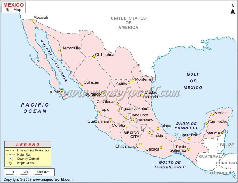 Mexico Railroad Map