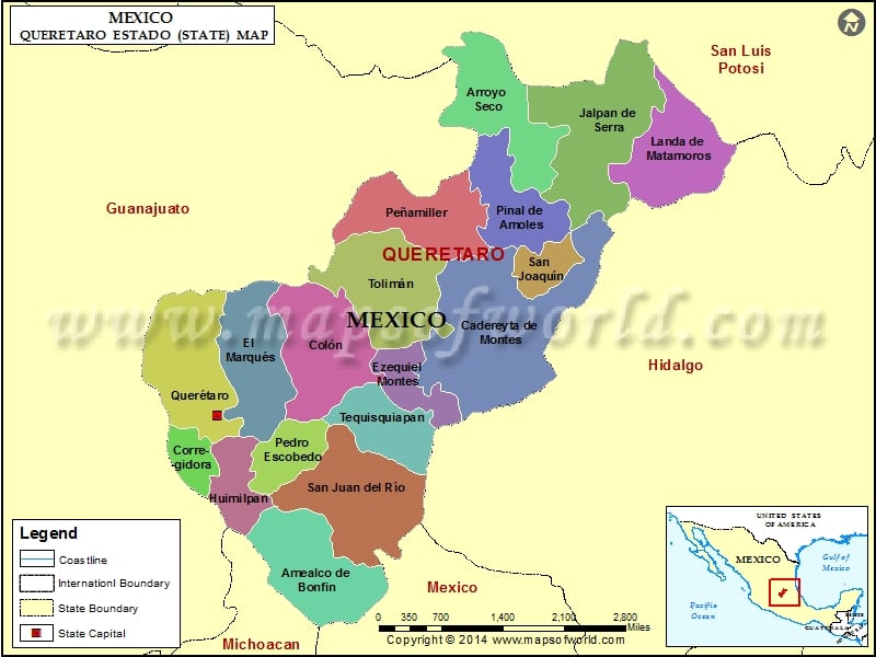 Queretaro Mexico Map