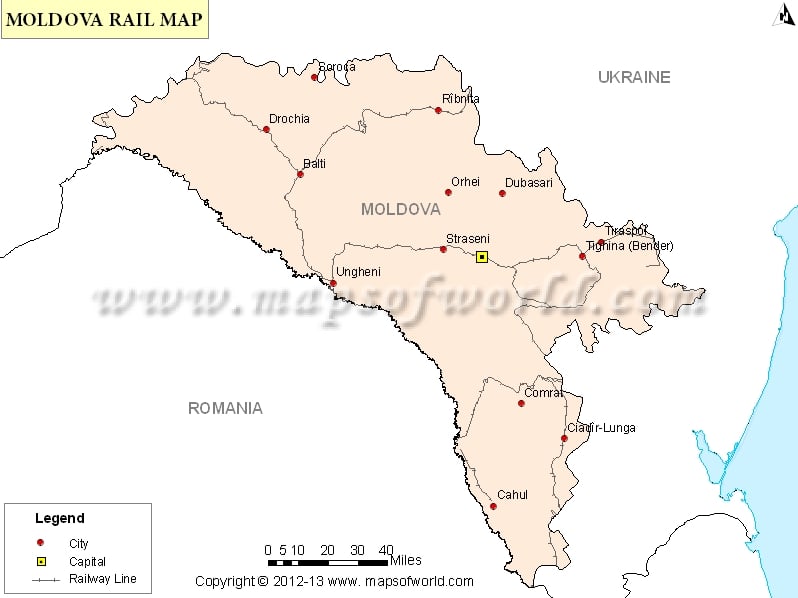 Moldova Rail Map