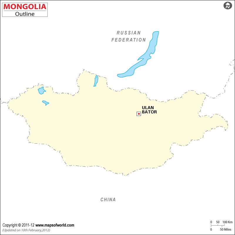 Mongolia Map Outline