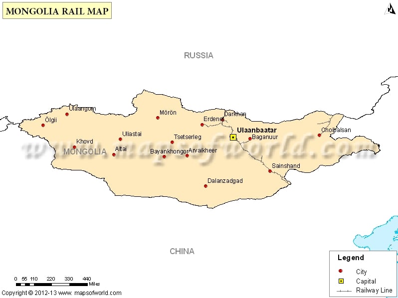 Mongolia Rail Map