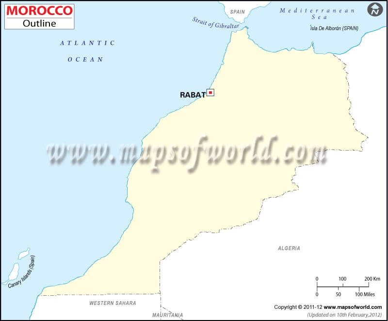 Blank Morocco Map
