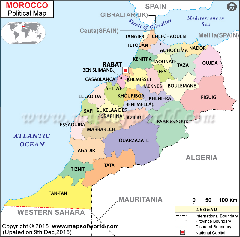 Morocco Map Map Of Morocco Collection Of Morocco Maps   Morocco Political Map 