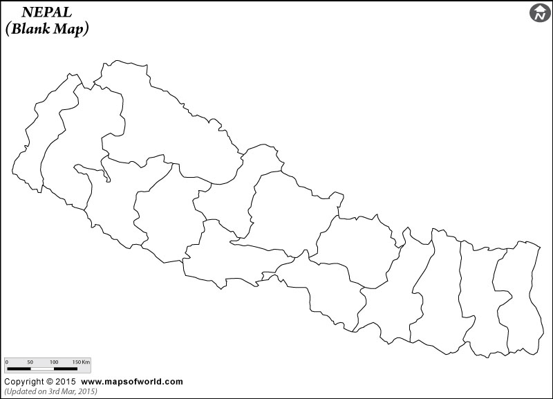 New Outline Map Of Nepal 2020 Blank Map Of Nepal – Mapsofworld.com