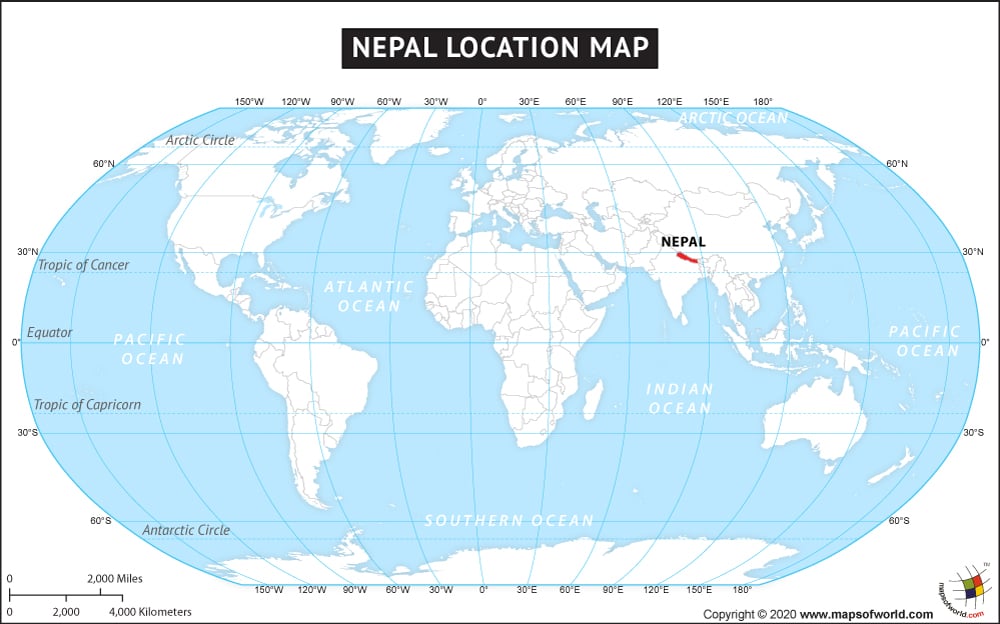 Nepal Location Map 
