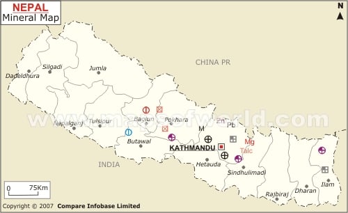 Nepal Mineral Map | Natural Resources of Nepal