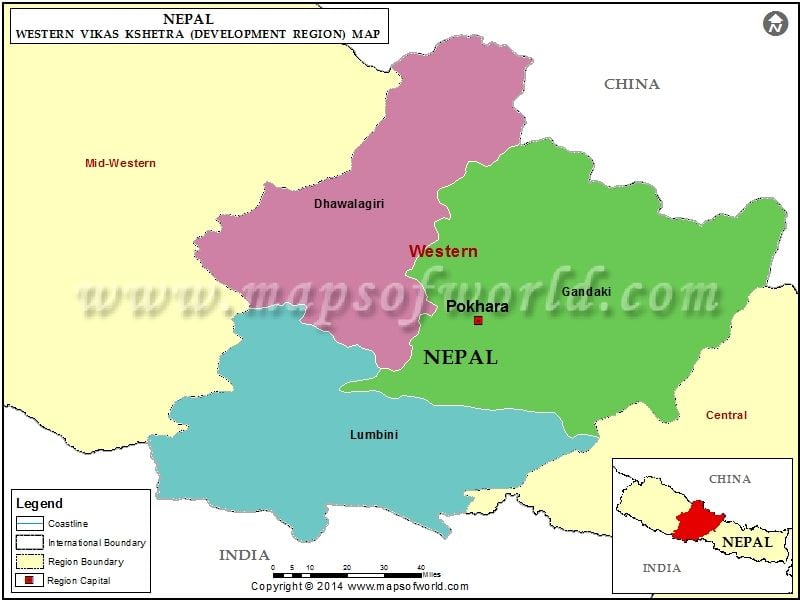 Map of Western Region Nepal