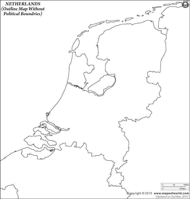 Netherlands Blank Map Without Poltical Boundries