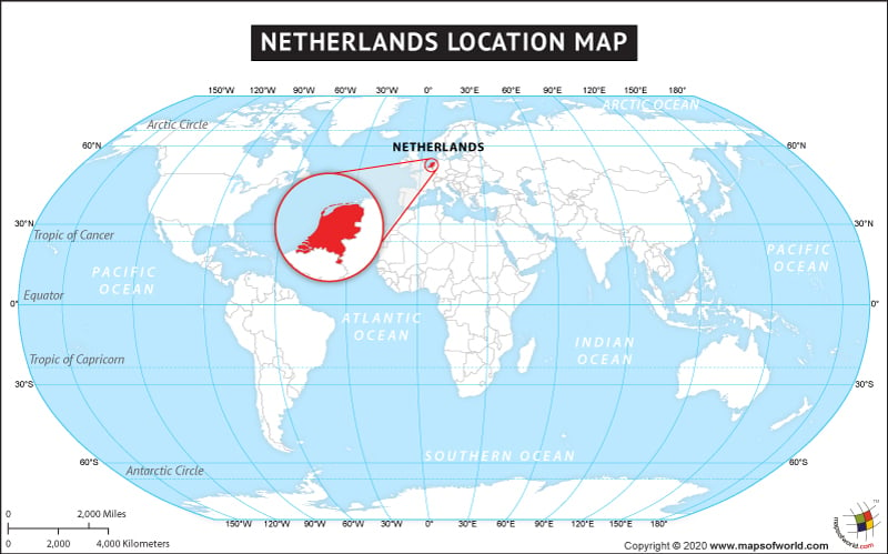 World Map Showing The Netherlands - Domini Hyacintha