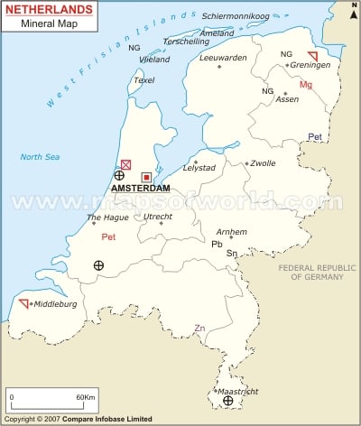 Netherlands Natural Resources Map