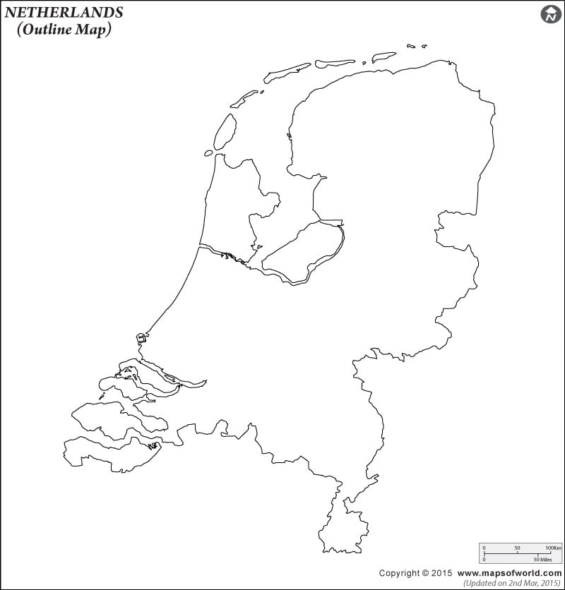 Netherlands Map Outline | Blank Map of Netherlands