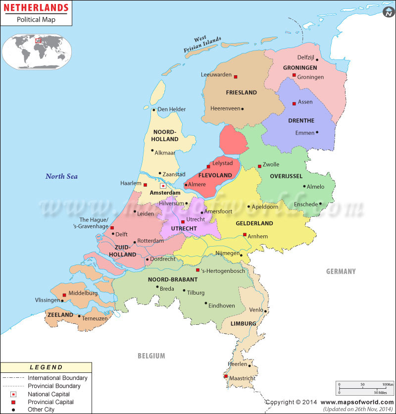 Netherlands Map Europe   Netherlands Political Map 